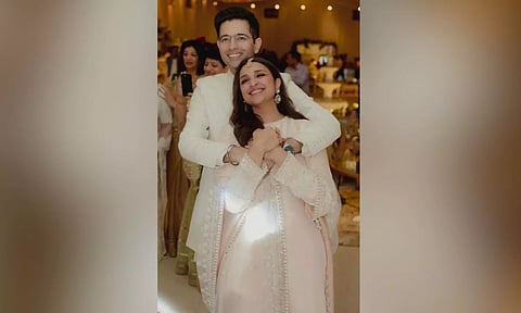 Raghav Chadha and Parineeti Chopra.