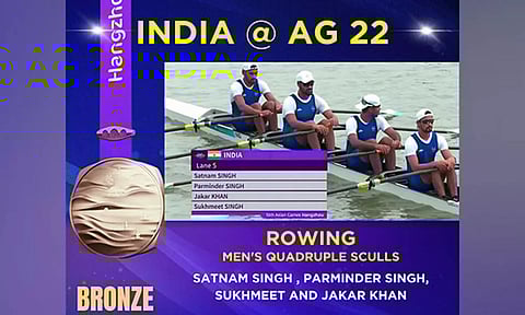 The men's quadruple sculls team. (X/@SAIMedia)