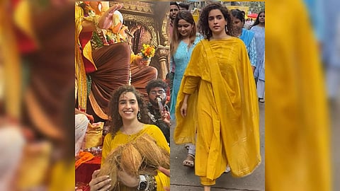 Sanya Malhotra at Lalbaugcha Raja (IANS)