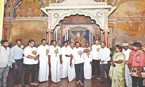 Public Accounts Committee of TN Assembly inspecting various projects in Thanjavur, on Wednesday