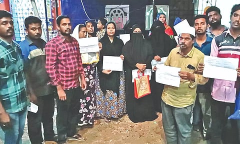Some of the affected women showing the clarification they received from I-T officials in Vellore
