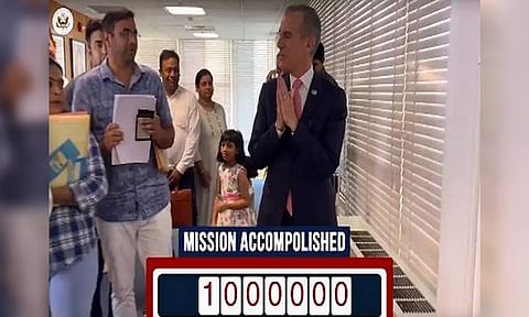 US Mission to India surpasses one million visa applications in 2023 (X/@USAndIndia) 