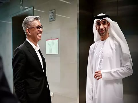 Malaysia's Minister of Investment, Trade and Industry Zafrul Aziz, UAE's Minister of State for Foreign Trade Thani bin Ahmed Al Zeyoudi (Image Credit: X/@tzafrul_aziz)