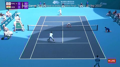 TPE leads the first set against IND (screengrab)