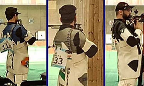 The Indian shooting men's 50 m rifle 3P team
