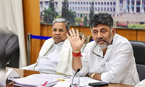 Siddaramaiah with D K Shivakumar. (PTI)