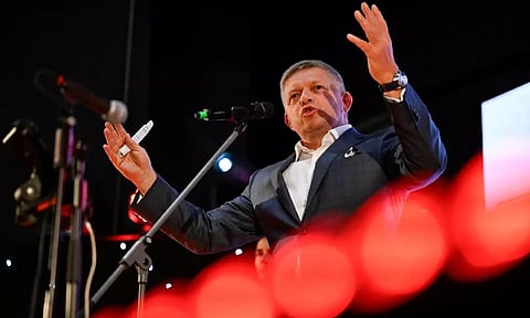 Slovakia's former Prime Minister and leader of SMER-SSD party Robert Fico