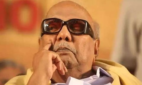 Former Tamil Nadu Chief Minister and DMK patriarch Kalaignar M Karunanidhi (File photo)