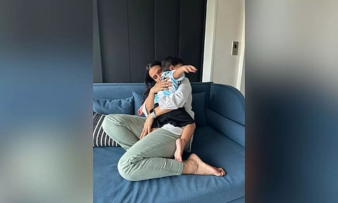 Neha Dhupia with son Guriq