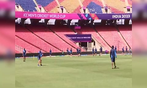New Zealand team in practice session (Image: BCCI)