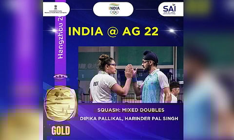 Dipika Pallikal and Harinder Pal Singh Sandhu (Image: Twitter/ SAI Media)