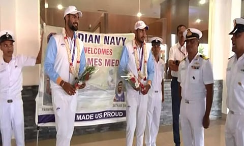 Parminder Singh and Satnam Singh at the Kochi Airport (ANI)