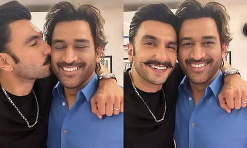 MS Dhoni with Ranveer Singh