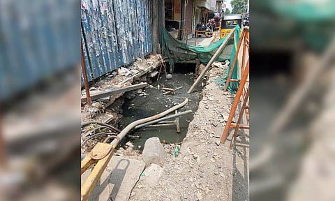 Sewage overflows at Perambur Barracks Road 