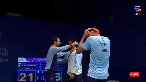 Indians duo celebrates as they clinch gold in men's doubles gold medal match (Screengrab)
