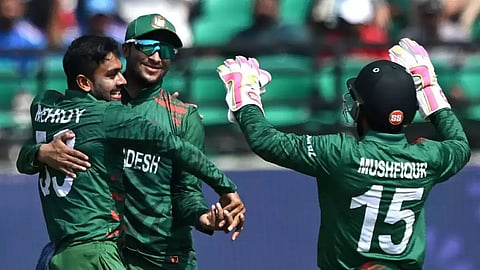 Mehidy Hasan Miraz celebrates a wicket