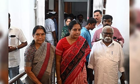 Vanathi Srinivasan walks out of the Tamil Nadu Assembly without supporting the resolution.