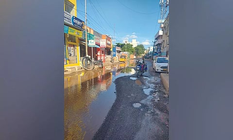 Water-logged Katappa Road in Kolathur