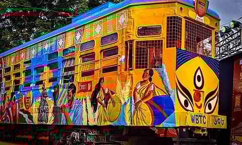Puja special tram to commemorate Durga Puja's UNESCO Heritage tag and 150 years of Kolkata Tramways