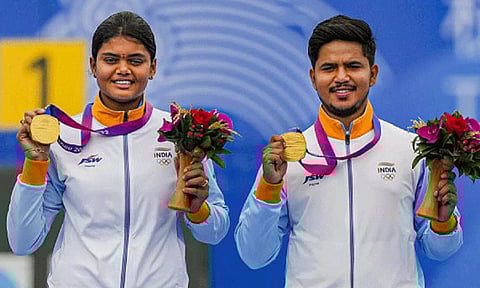 Jyothi Surekha Vennam and Ojas Pravin Deotale. (PTI)