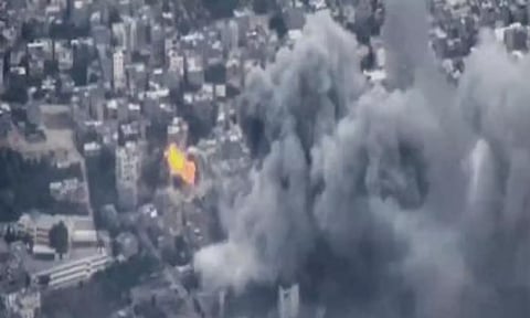 Footage of IAF attack on Gaza Strip. (ANI)