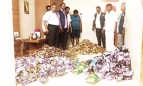 Food safety officials seized around 200 kg of banned gutka