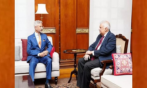 External Affairs Minister S Jaishankar and Sri Lankan President Ranil Wickremesinghe (ANI)
