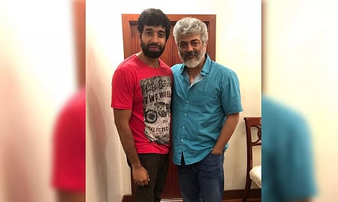 Filmmaker Adhik Ravichandran with actor Ajith Kumar