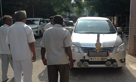 Officials from the court arrive at Vellore Collectorate to impound Collector’s official car