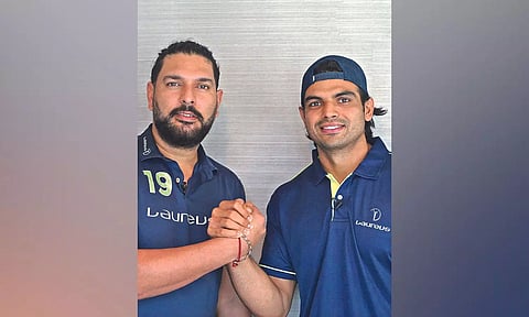 Laureus ambassador Yuvraj Singh and Neeraj Chopra