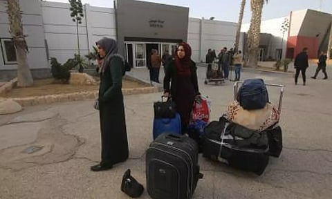 Foreigners in Rafah border crossing (Photo: IANS)