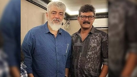 Actor Ajith and Art director Milan