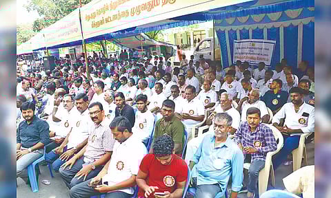 The association of MSME sectors staged a hunger strike on Monday.