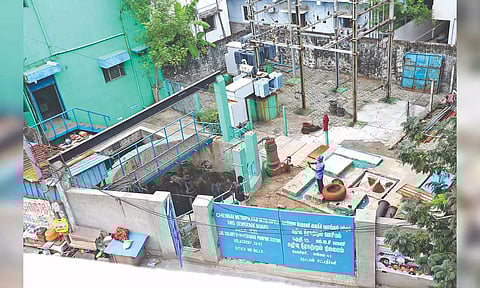 The sewage pumping station in Velachery. (Photo credit: Justin George)
