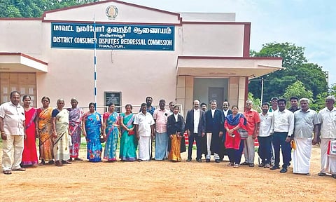 Farmers who received their insurance claims on Tuesday.