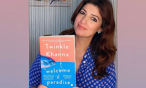 Twinkle Khanna with her book 'Welcome To Paradise' (Image: ANI)