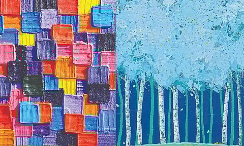 Artworks of Korean and Indian artists at the InKo Centre,