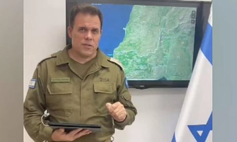 Israel Defence Forces spokesperson Jonathan Conricus (Screengrab of video posted by IDF on X)