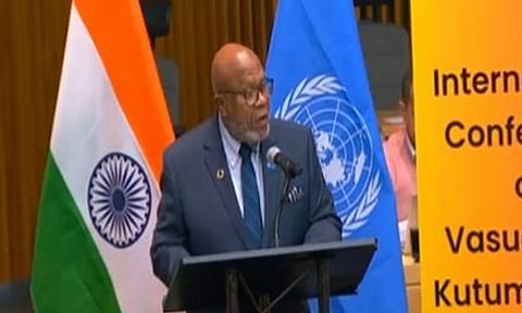 UNGA President Dennis Francis (Photo/X: screengrab @IndiaUNNewYork)