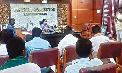 Villagers meet Kancheepuram District Collector on Wednesday