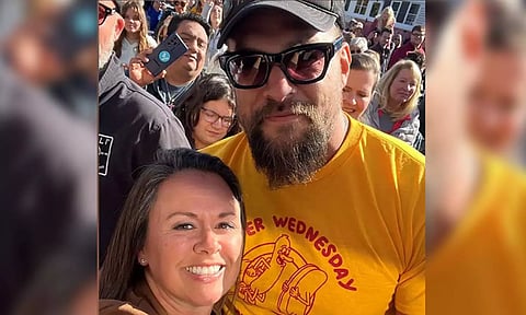 Jason Momoa and Lindsey Aaron (X)