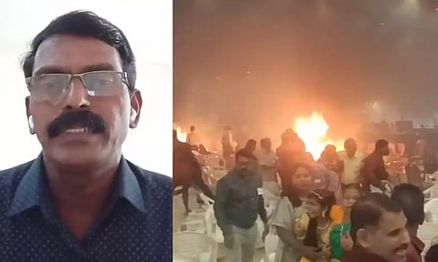 Dominic Martin; People flee to safety after a blast at a convention centre in Kalamassery. (PTI)