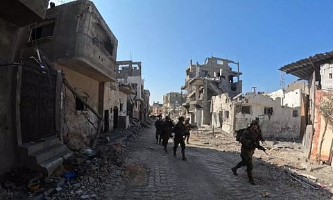 Israeli soldiers operating inside the Gaza Strip