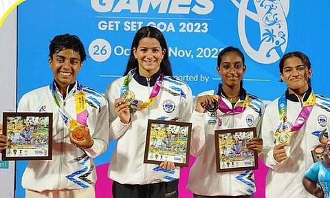 Women's 4x200M Freestyle team (X/@Nat_Games_Goa)