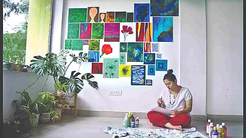 Haritha’s art work under progress