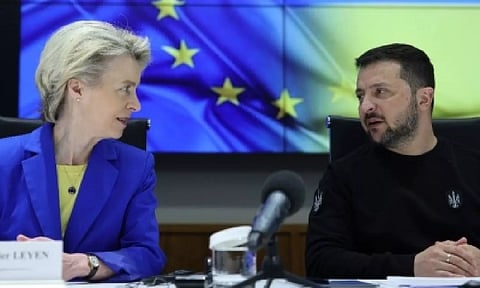 Volodymyr Zelensky and Ursula von der Leyen