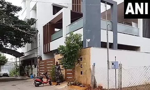 Visual outside late DMK leader Vasugi Murugesan's sister's residence