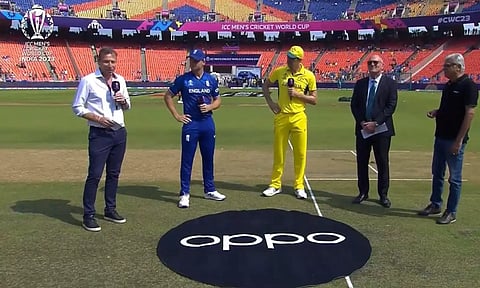  England won the toss and elected to bowl against Australia (Screengrab)