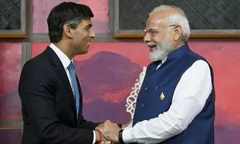 Prime Minister Narendra Modi with Rishi Sunak 