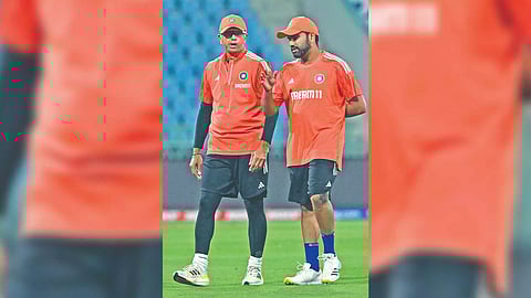 Rahul Dravid and Rohit Sharma on the eve of the SA match